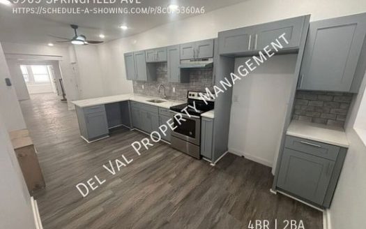 4-Bedroom Single Family Home for Rent in Philadelphia, PA 19143 – $2015/mo | 2 Baths | Updated 2025