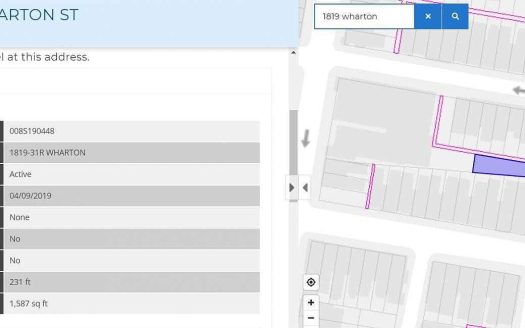 Lot for Sale in Philadelphia, PA 19146 – 1 Bedroom, 1 Bath – $80000