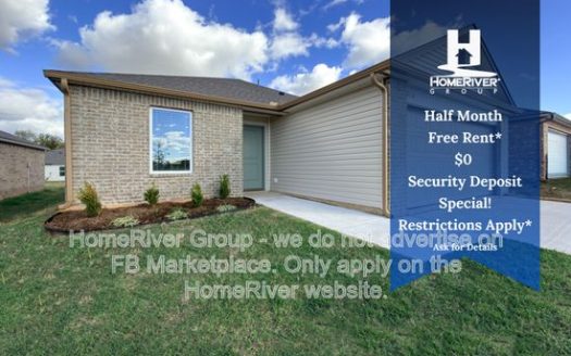3-Bedroom Single-family for Rent in Mustang with Garage