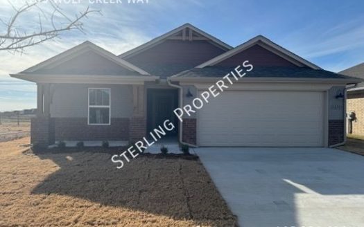 3-Bedroom Single-family for Rent at 16105 Wolf Creek Way in Moore, OK